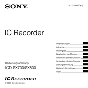 Sony ICD-SX800 Bedienungsanleitung