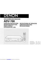 Denon ADV-700 Bedienungsanleitung