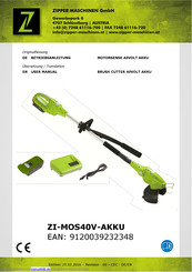 Zipper Maschinen ZI-MOS40V-AKKU Betriebsanleitung
