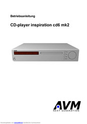 AVM inspiration cd6 mk2 Betriebsanleitung