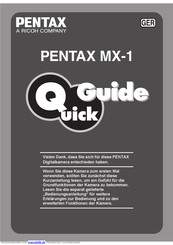 Pentax MX-1-OSQ Schnellstartanleitung