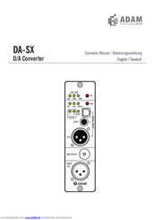 Adam DA-SX Bedienungsanleitung