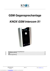 Knox GSM Intercom X1 Handbuch