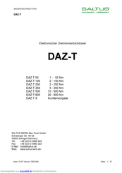 SALTUS DAZ-T X Bedienungsanleitung