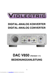 Violectric DAC V850 Bedienungsanleitung