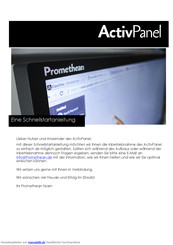 promethean ActivPanel Schnellstartanleitung