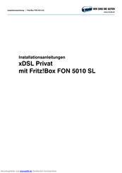 Fritz!Box FON 5010 SL Installationsanleitung