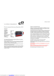 Trotec Speedy 500 Nutzungsanleitung