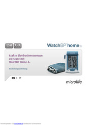 Microlife WatchBP Home A Bedienungsanleitung