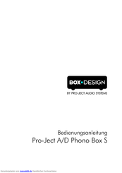 Box-Design Pro-Ject A/D Phono Box S Bedienungsanleitung