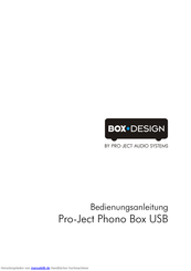 Box-Design Pro-Ject Phono Box USB Bedienungsanleitung
