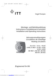 ITT AD 502 Montage- Und Betriebsanleitung