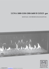 M Design LUNA 1150 H GOLD gas Montageanleitung Und Bedienungsanleitung