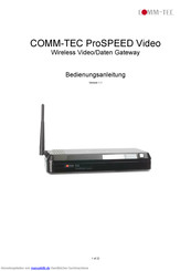 Comm-Tec ProSPEED Video Bedienungsanleitung