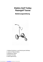 Leisure Razergolf Taurus Bedienungsanleitung