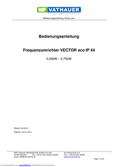 MSF VECTOR eco IP 44 Bedienungsanleitung
