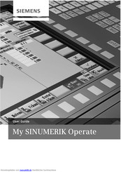 Siemens SINUMERIK Operate Benutzerhandbuch
