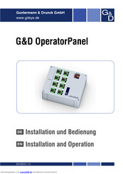 G&D OperatorPanel Installationanleitung Und Betriebsanleitung