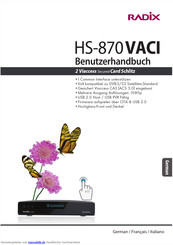 Radix HS-870VACI Benutzerhandbuch