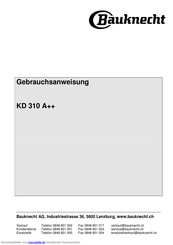 Bauknecht KD 310 A++ Gebrauchsanweisung
