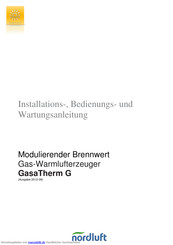 nordluft GasaTherm G Installation, Inbetriebnahme Und Wartungsanleitung