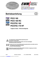 EWM HIGHTEC WELDING PICOTIG 160 Betriebsanleitung