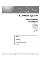 Ricoh Fax Option Typ 2500 Bedienungsanleitung