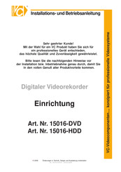 VC 15016-HDD Installation Und Betriebsanleitung