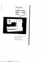 Pfaff hobbymatic 946-1 Bedienungsanleitung