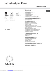 SCHOLTES TEP 649 L Bedienungsanleitung