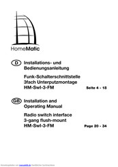 elv HomeMatic HM-SwI-3-FM Bedienungs Und Installationsanleitung Handbuch