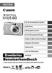 Canon Digital Ixus 60 Benutzerhandbuch