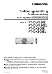 Panasonic PT-DX800EL Bedienungsanleitung