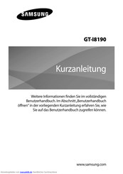 Samsung GT-I8190N Kurzanleitung