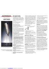 Gastroback LATTE MAX 42219 Bedienungsanleitung