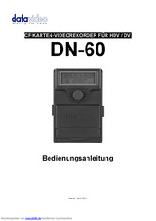 Datavideo DN-60 Bedienungsanleitung