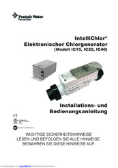 Pentair IntelliChlor IC20 Installationanleitung Und Betriebsanleitung