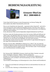 Swema Airmaster BlueLine BLC 2000 Bedienungsanleitung