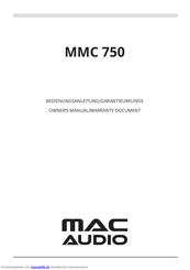MAC Audio MMC 750 Bedienungsanleitung