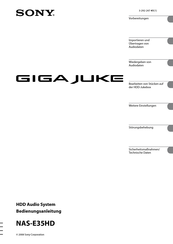 Sony GIGA JUKE NAS-E35HD Bedienungsanleitung