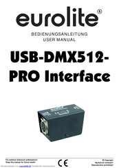 EuroLite usb-dmx 512-pro interface Bedienungsanleitung