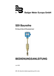 Badger Meter SDI Baureihe Bedienungsanleitung