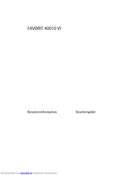ELECTROLUX-AEG FAVORIT 40010 VI Benutzerinformation