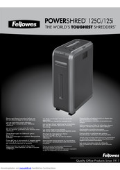 Fellowes POWERSHRED 125Ci Anleitung