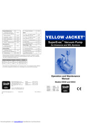 yellow jacket SuperEvac 93530 Betriebs- Und Instandhaltungshandbuch