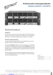 Axxent AX2120TS Bedienerhandbuch