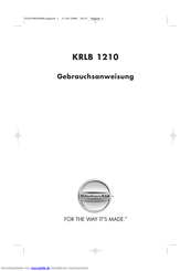 Kitchenaid KRLB 1210 Gebrauchsanweisung