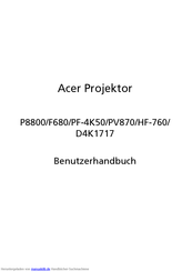 Acer P8800 Benutzerhandbuch