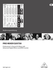 BEHRINGER Pro Mixer DJX750 Bedienungsanleitung