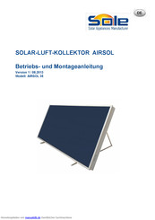SOLE AIRSOL 35 Montage- Und Betriebsanleitung